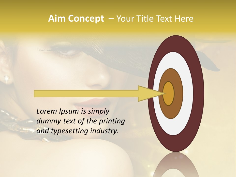 Gold Girl Caucasian PowerPoint Template