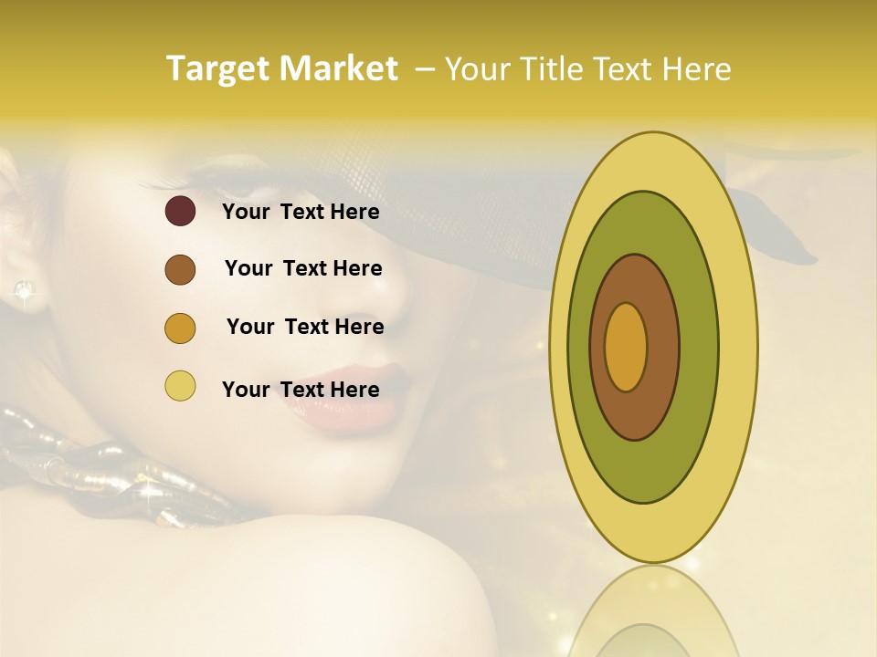 Gold Girl Caucasian PowerPoint Template