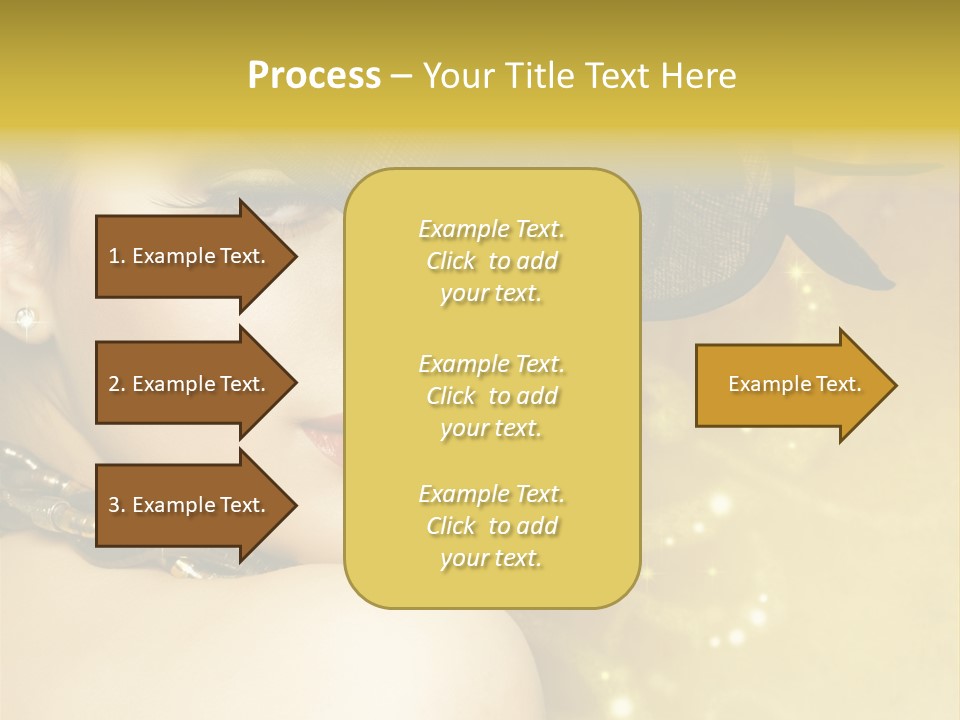 Gold Girl Caucasian PowerPoint Template