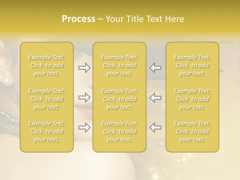 Gold Girl Caucasian PowerPoint Template