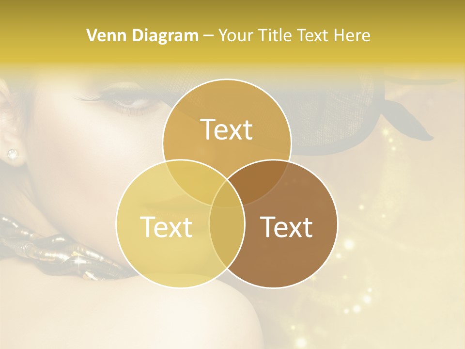 Gold Girl Caucasian PowerPoint Template