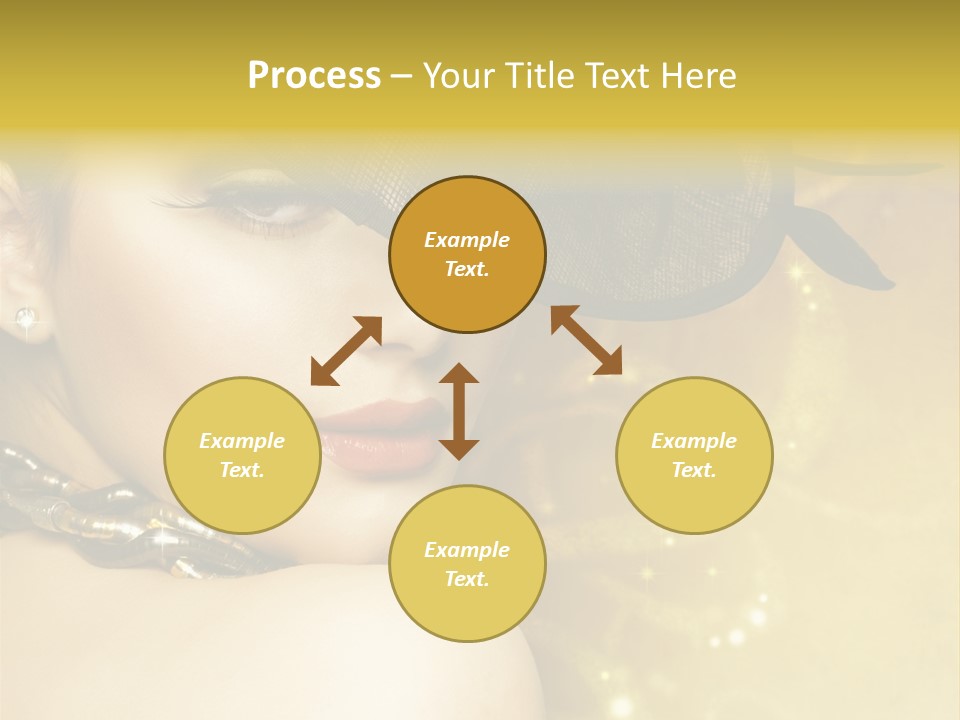 Gold Girl Caucasian PowerPoint Template