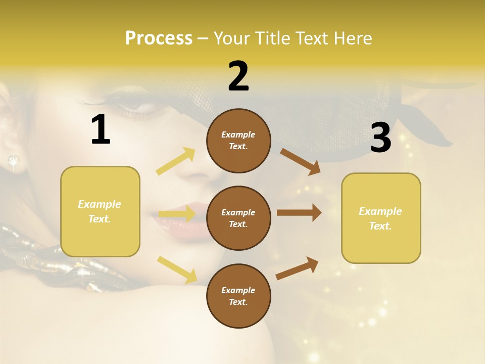 Gold Girl Caucasian PowerPoint Template