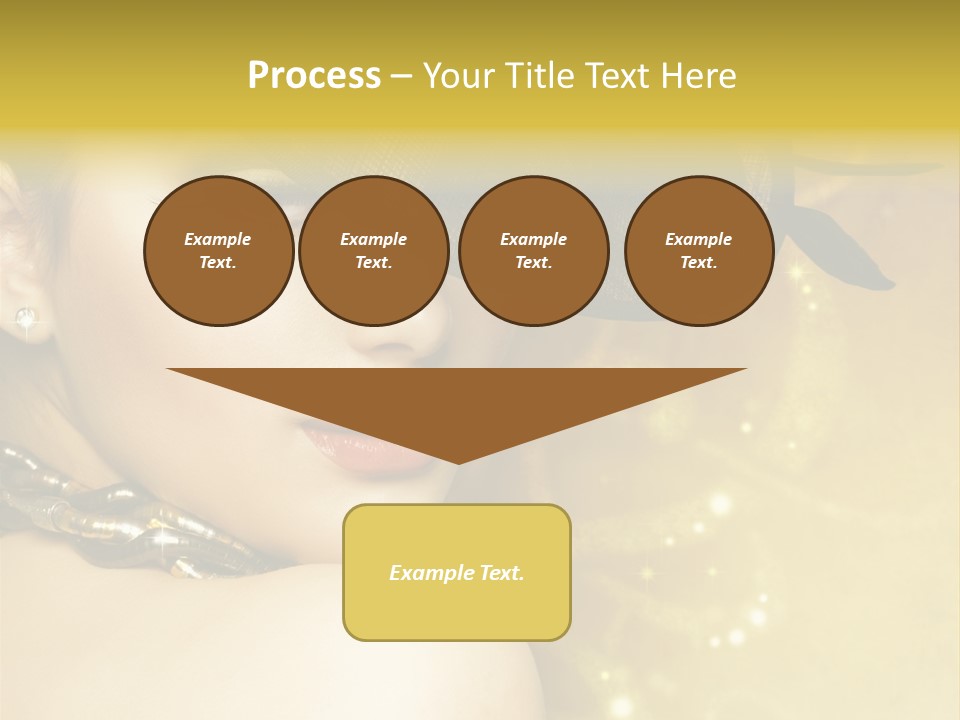 Gold Girl Caucasian PowerPoint Template