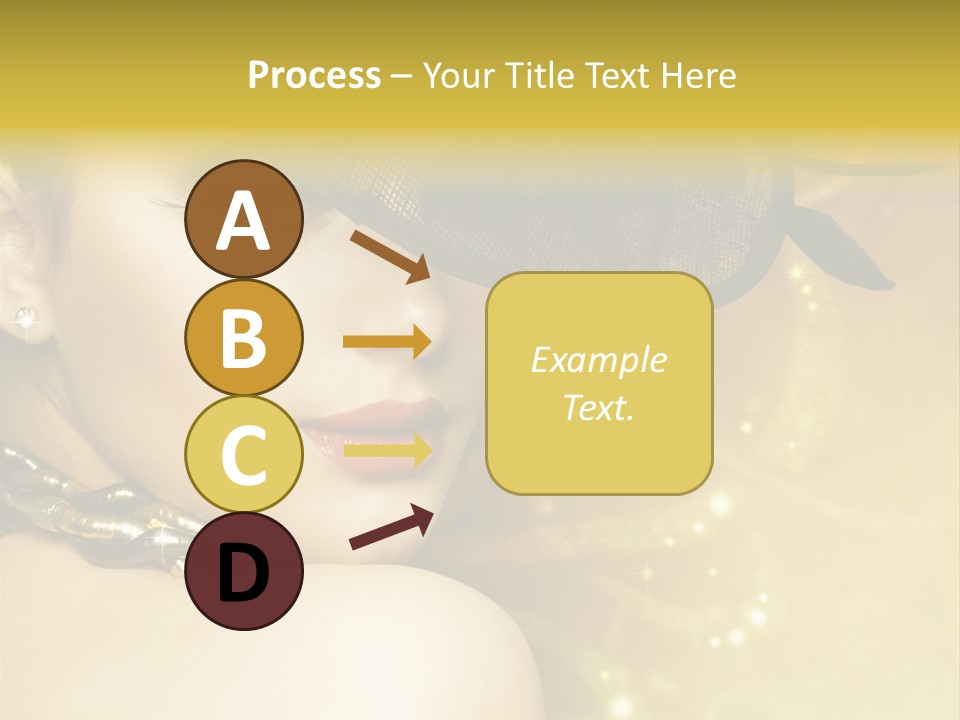 Gold Girl Caucasian PowerPoint Template