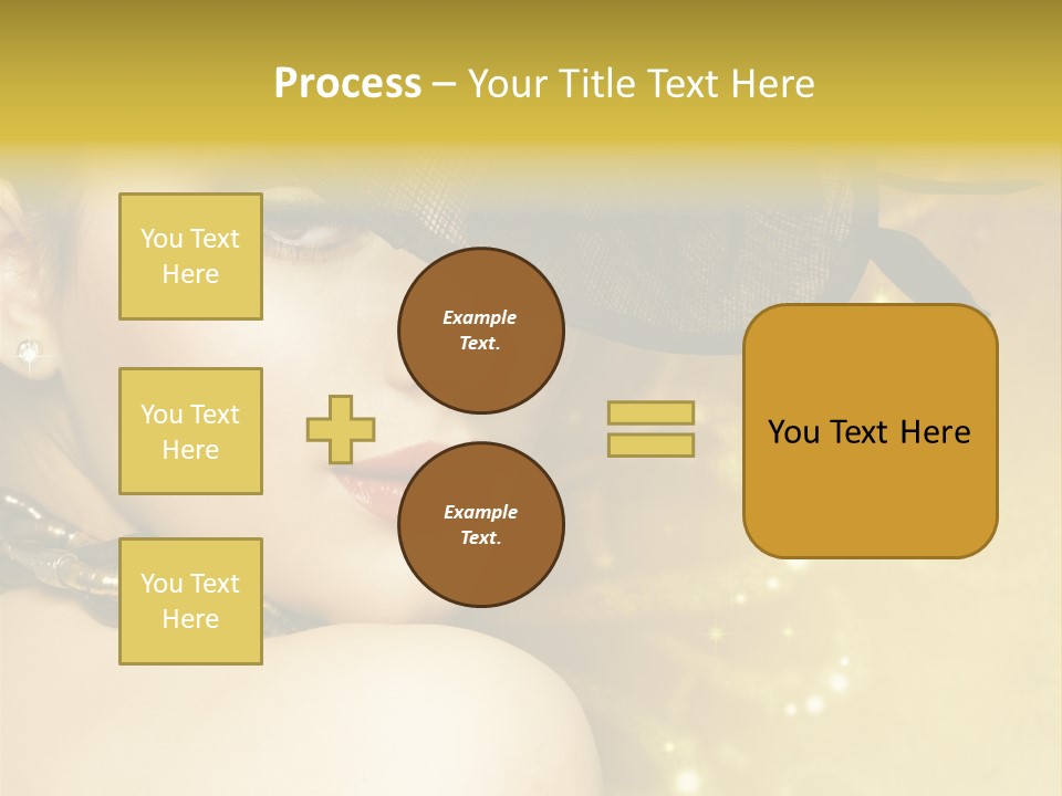 Gold Girl Caucasian PowerPoint Template