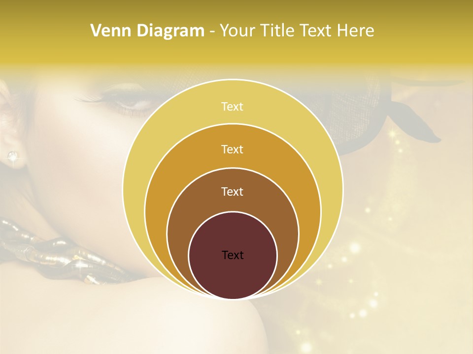 Gold Girl Caucasian PowerPoint Template