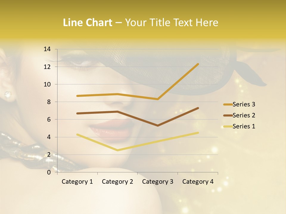 Gold Girl Caucasian PowerPoint Template