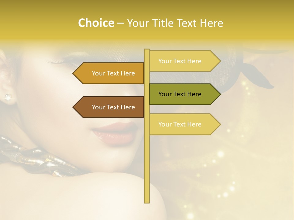 Gold Girl Caucasian PowerPoint Template