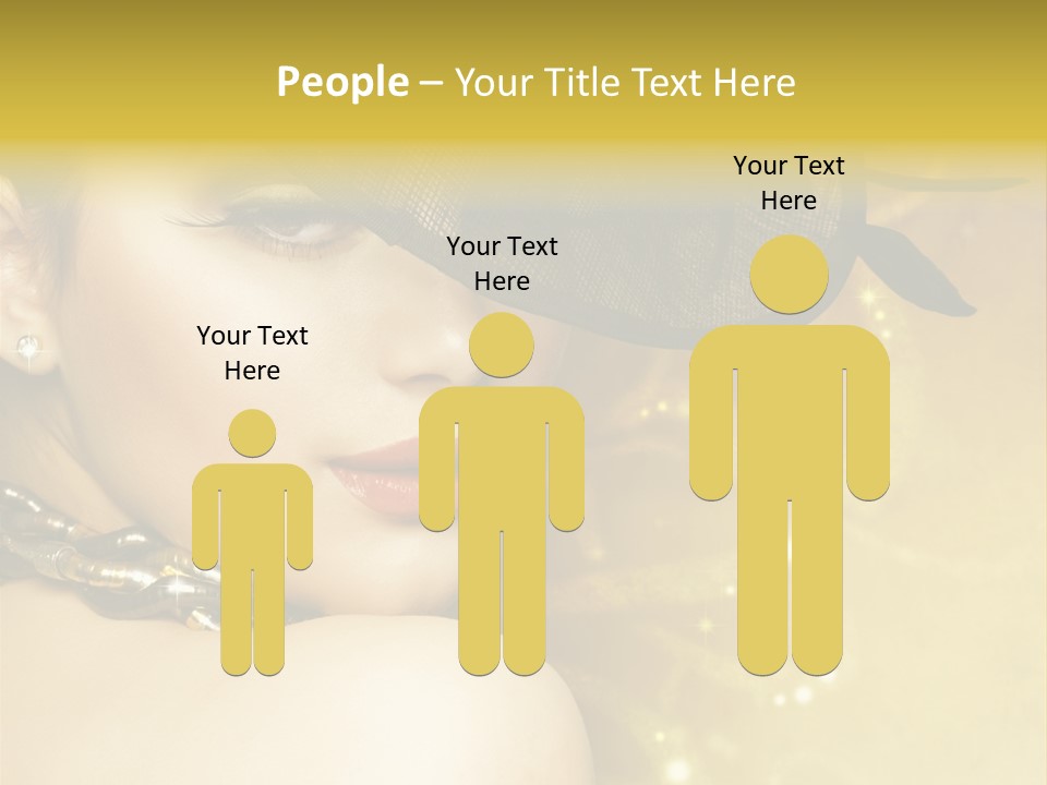 Gold Girl Caucasian PowerPoint Template