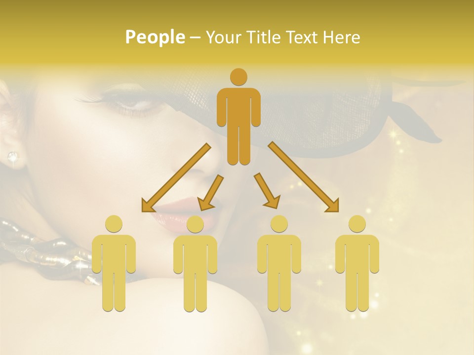 Gold Girl Caucasian PowerPoint Template