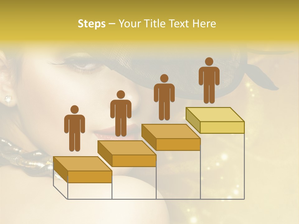 Gold Girl Caucasian PowerPoint Template