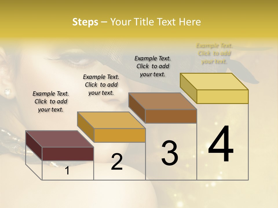 Gold Girl Caucasian PowerPoint Template