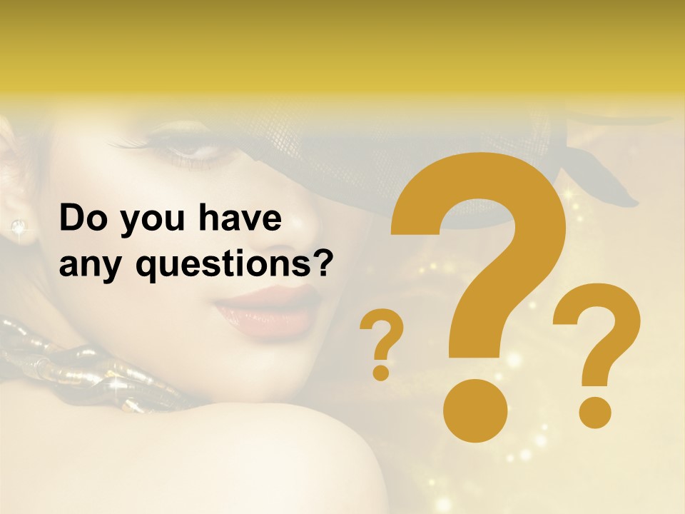 Gold Girl Caucasian PowerPoint Template
