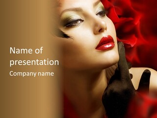 Mouth Classic Girl PowerPoint Template