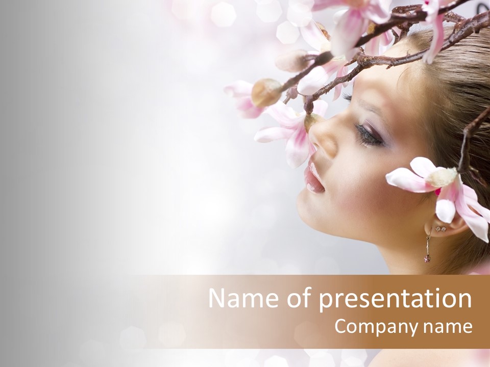 Model Perfect Flowers PowerPoint Template