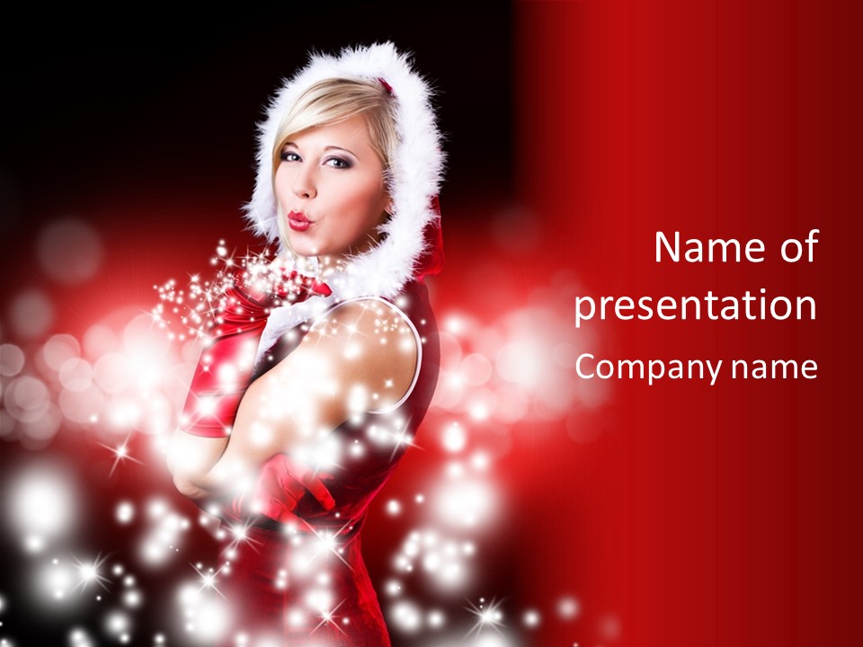 Attraktiv Blond Weihnachten PowerPoint Template