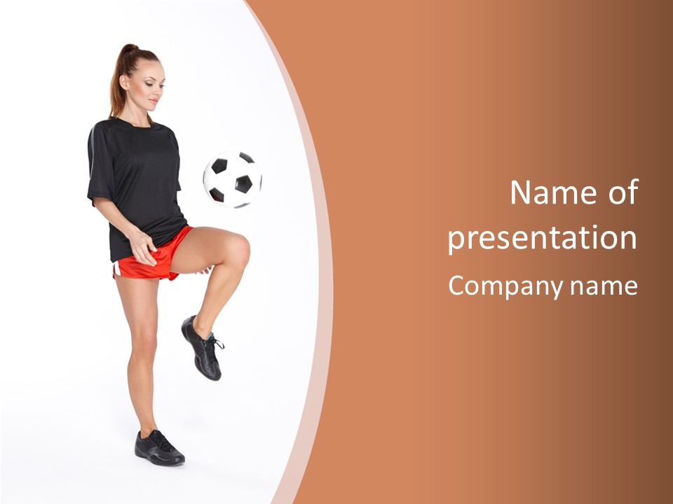 Caucasian Athlete Happy PowerPoint Template