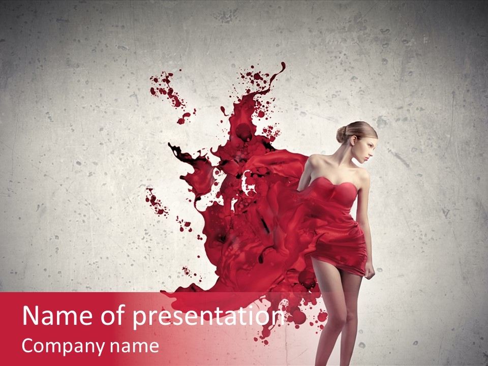 Blood Dress Red PowerPoint Template