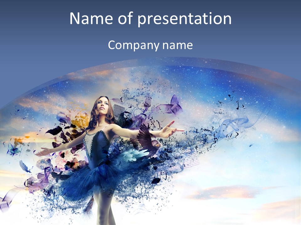 Dimensional Ballerina Beauty PowerPoint Template