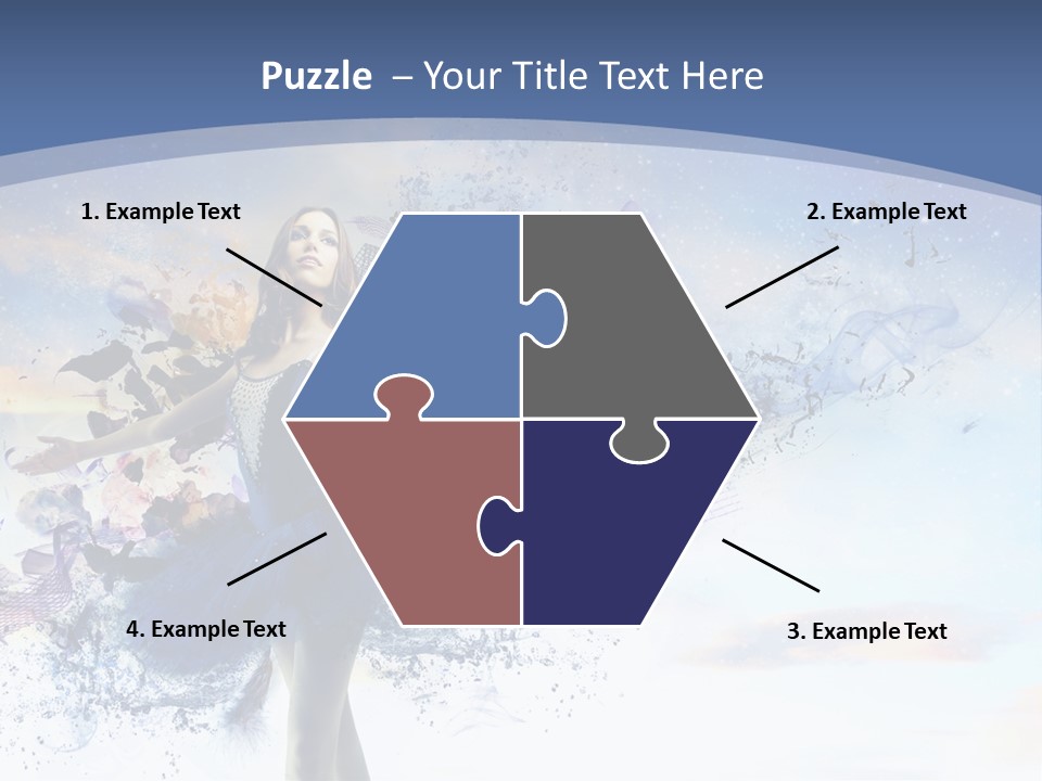 Dimensional Ballerina Beauty PowerPoint Template