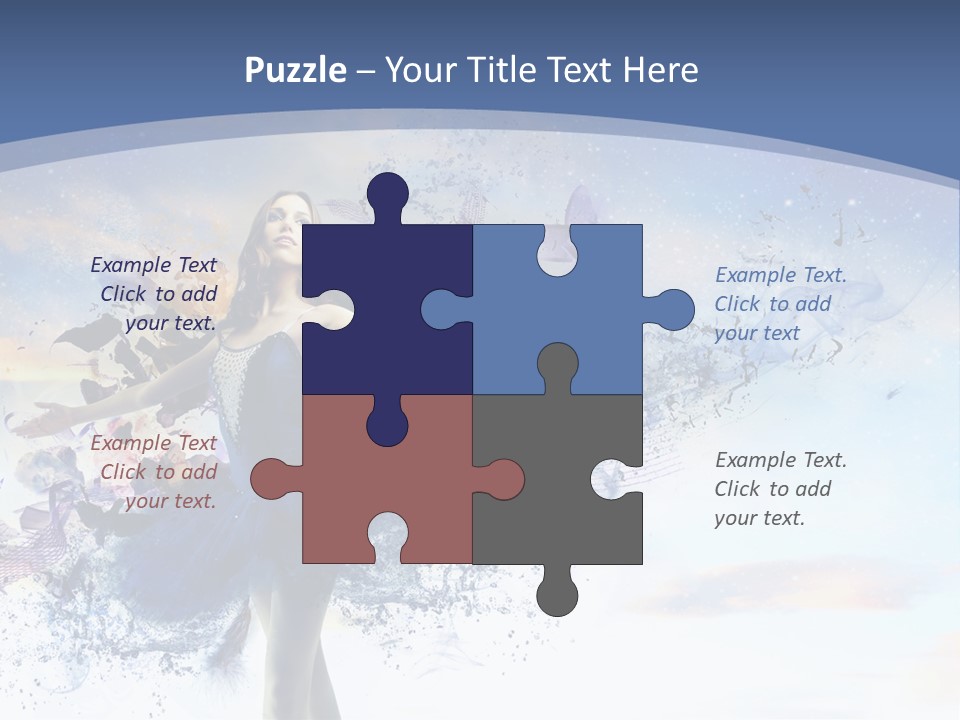 Dimensional Ballerina Beauty PowerPoint Template