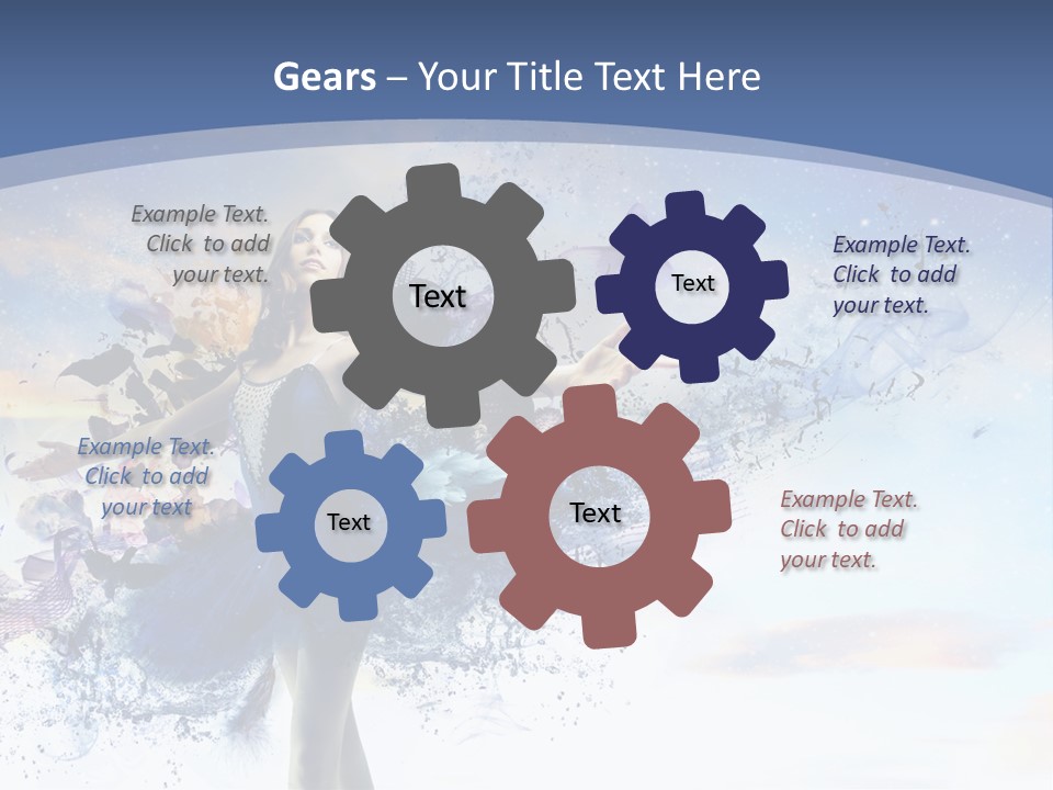 Dimensional Ballerina Beauty PowerPoint Template