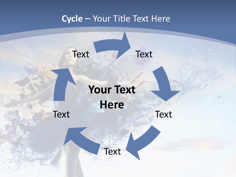 Dimensional Ballerina Beauty PowerPoint Template
