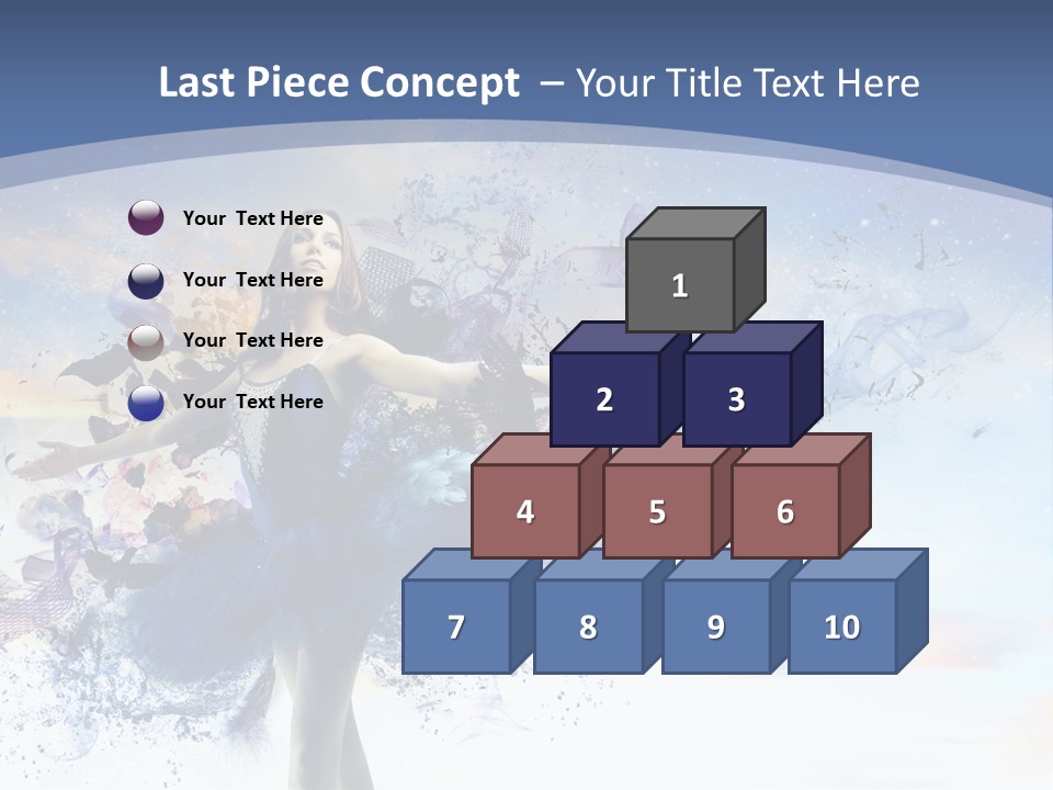 Dimensional Ballerina Beauty PowerPoint Template