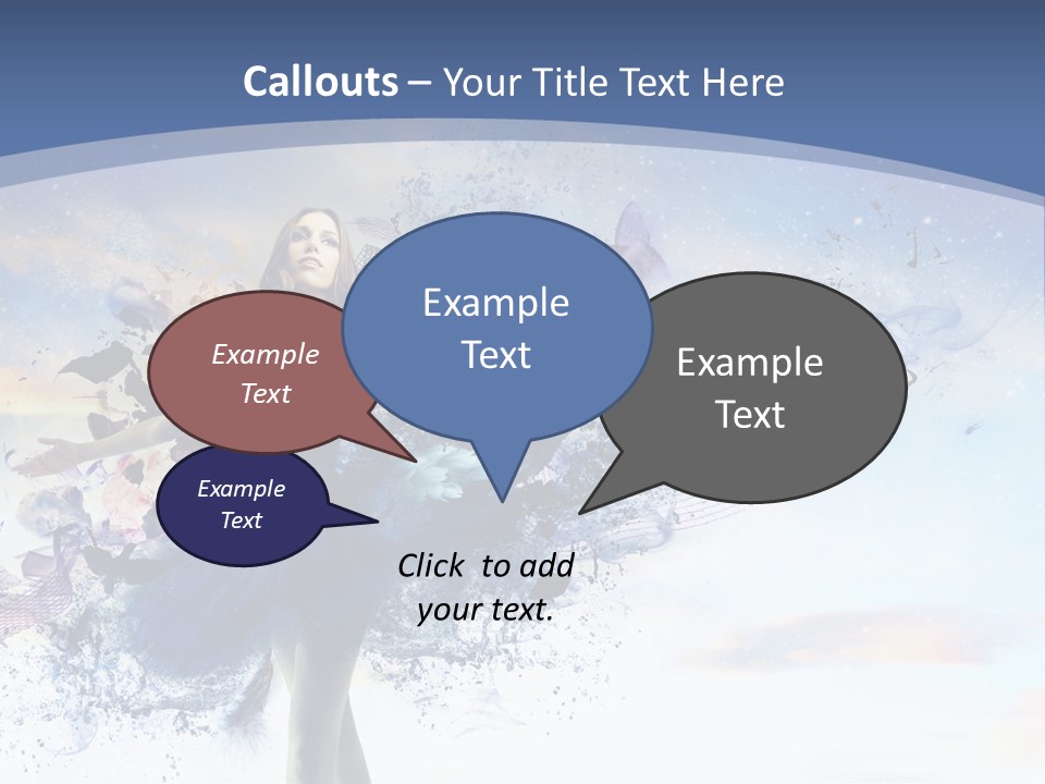 Dimensional Ballerina Beauty PowerPoint Template