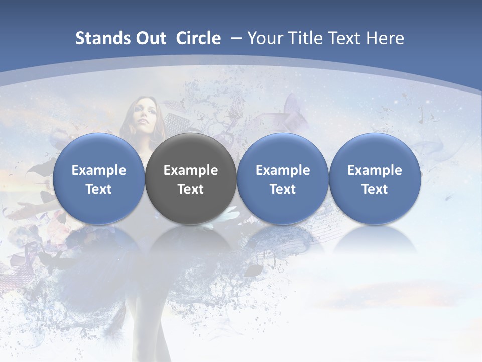 Dimensional Ballerina Beauty PowerPoint Template