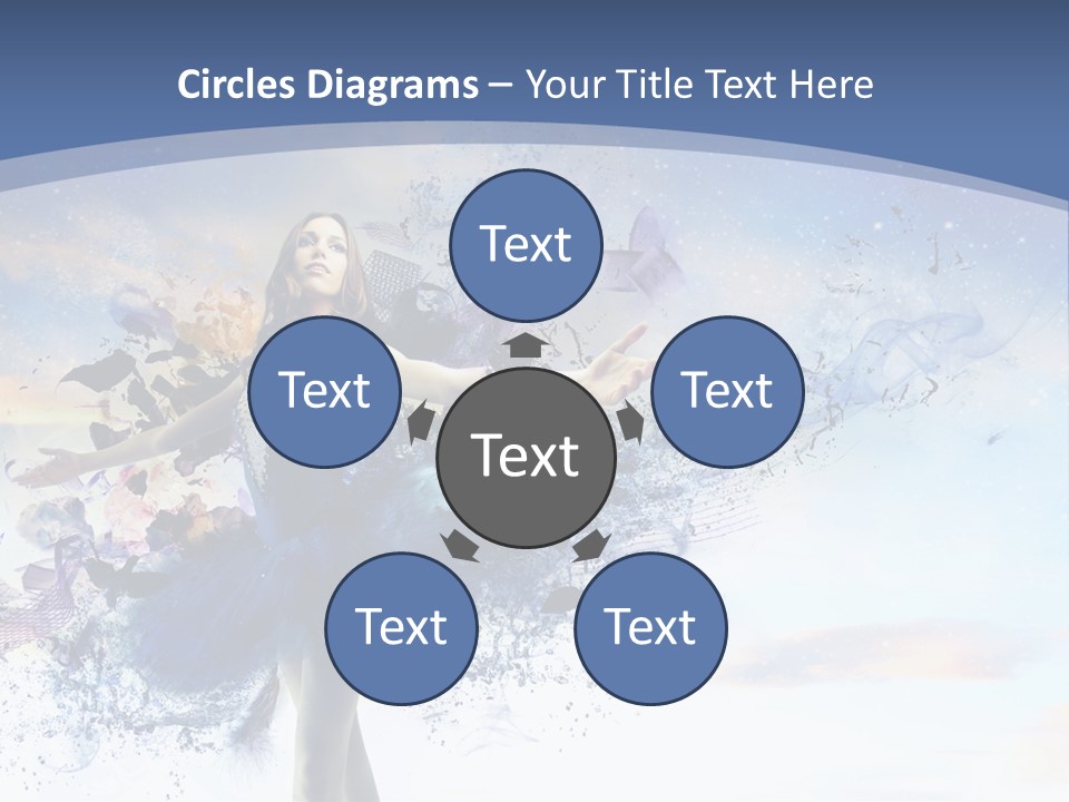 Dimensional Ballerina Beauty PowerPoint Template