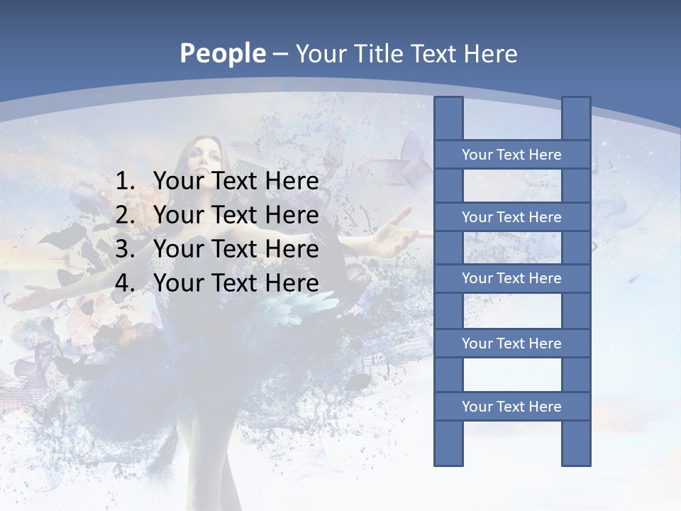 Dimensional Ballerina Beauty PowerPoint Template