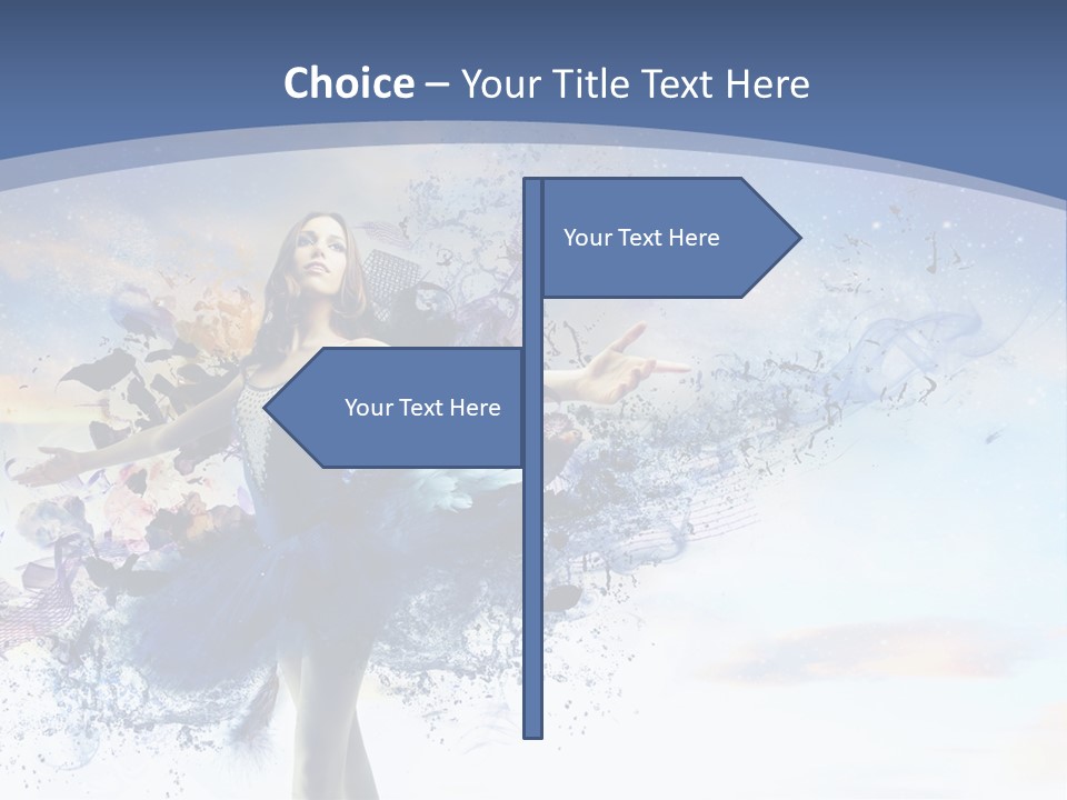 Dimensional Ballerina Beauty PowerPoint Template