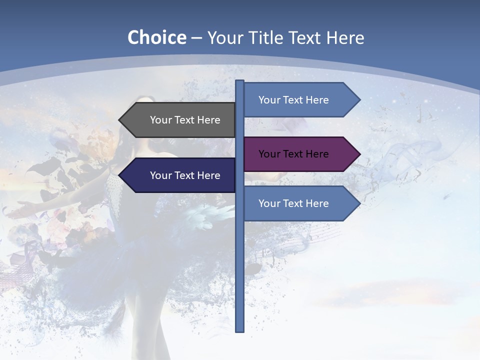 Dimensional Ballerina Beauty PowerPoint Template