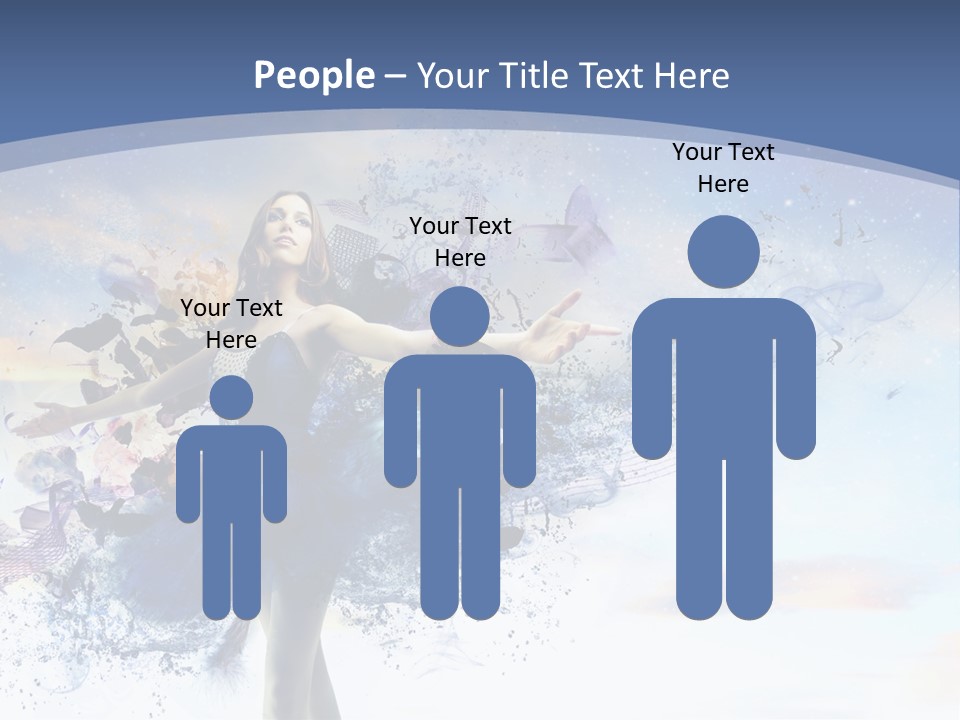 Dimensional Ballerina Beauty PowerPoint Template