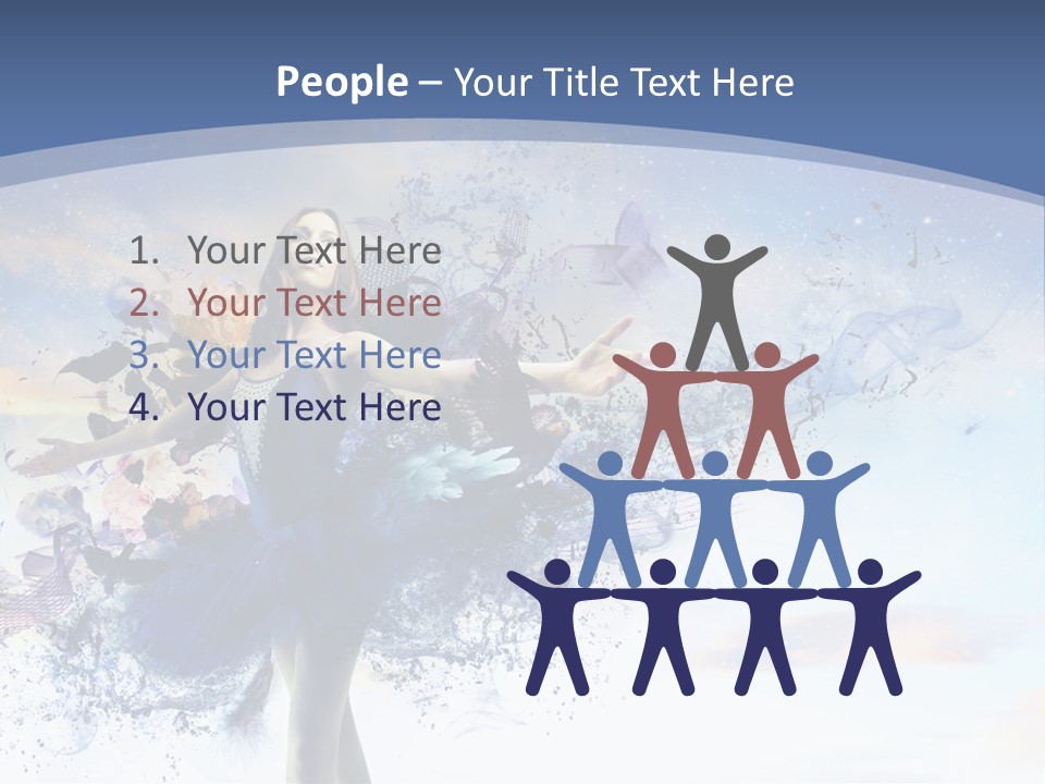 Dimensional Ballerina Beauty PowerPoint Template