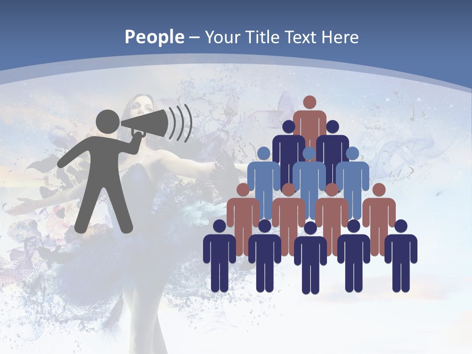 Dimensional Ballerina Beauty PowerPoint Template