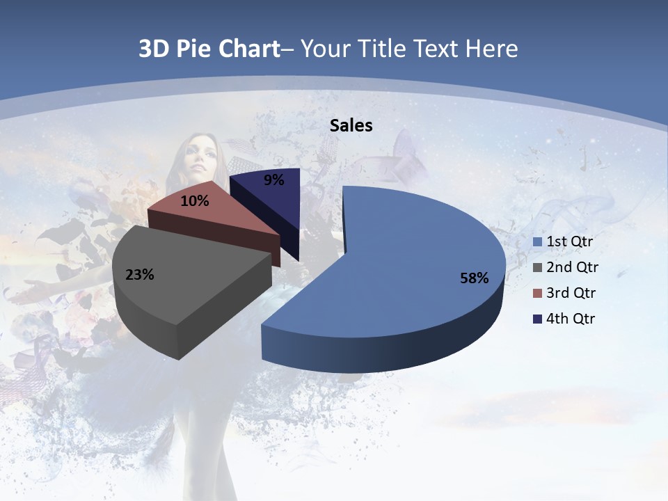 Dimensional Ballerina Beauty PowerPoint Template