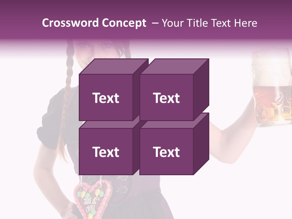 Oktoberfest Frau Trachtenkleid PowerPoint Template