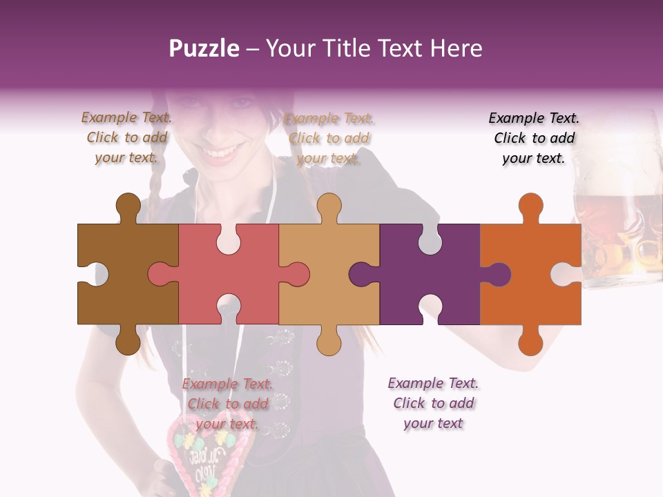 Oktoberfest Frau Trachtenkleid PowerPoint Template