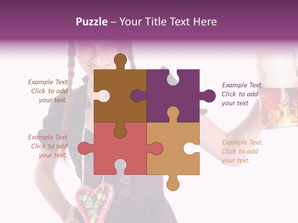 Oktoberfest Frau Trachtenkleid PowerPoint Template