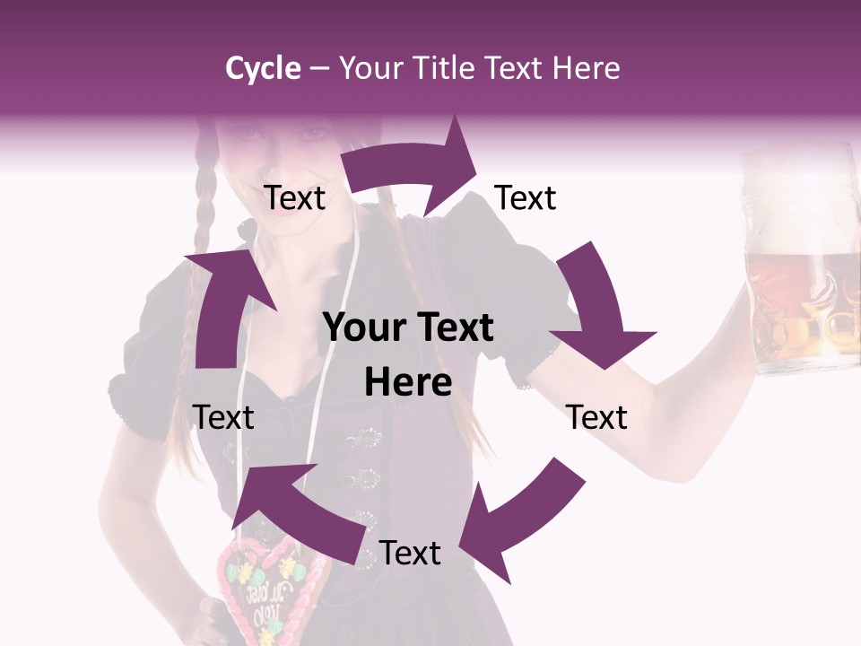 Oktoberfest Frau Trachtenkleid PowerPoint Template