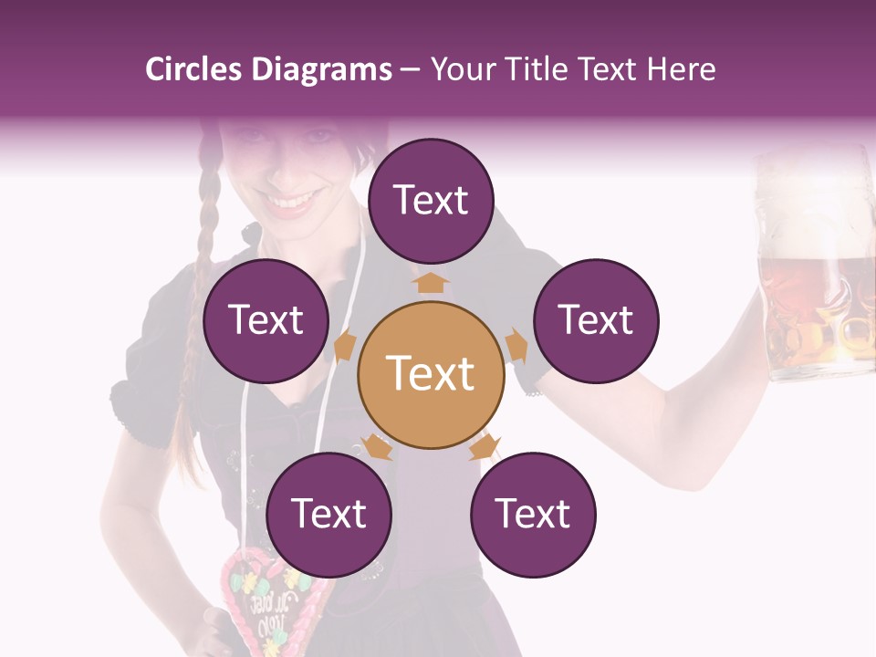 Oktoberfest Frau Trachtenkleid PowerPoint Template