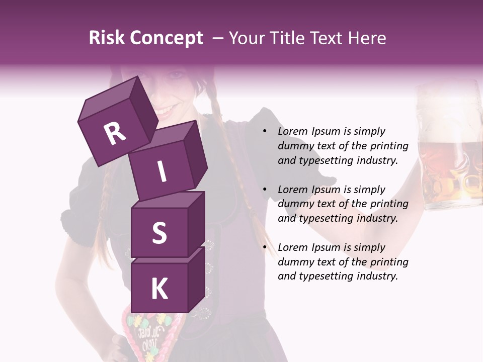 Oktoberfest Frau Trachtenkleid PowerPoint Template