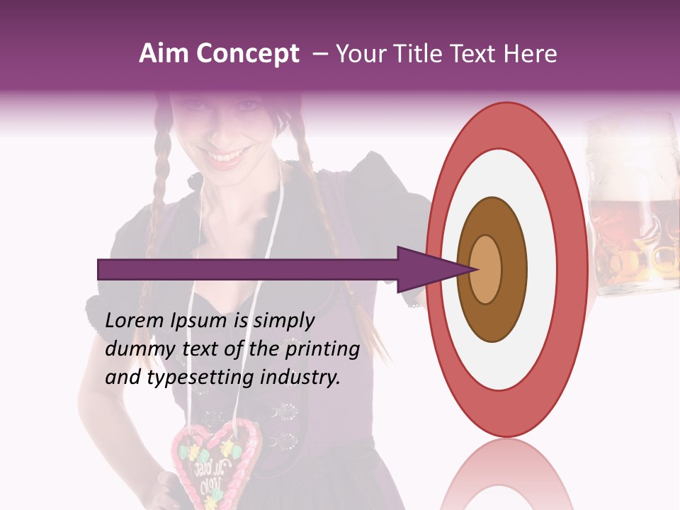 Oktoberfest Frau Trachtenkleid PowerPoint Template