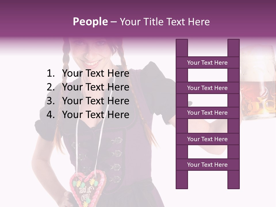 Oktoberfest Frau Trachtenkleid PowerPoint Template