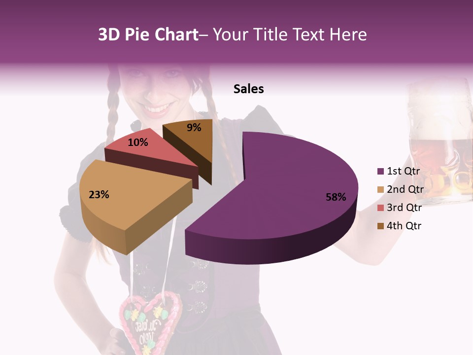 Oktoberfest Frau Trachtenkleid PowerPoint Template