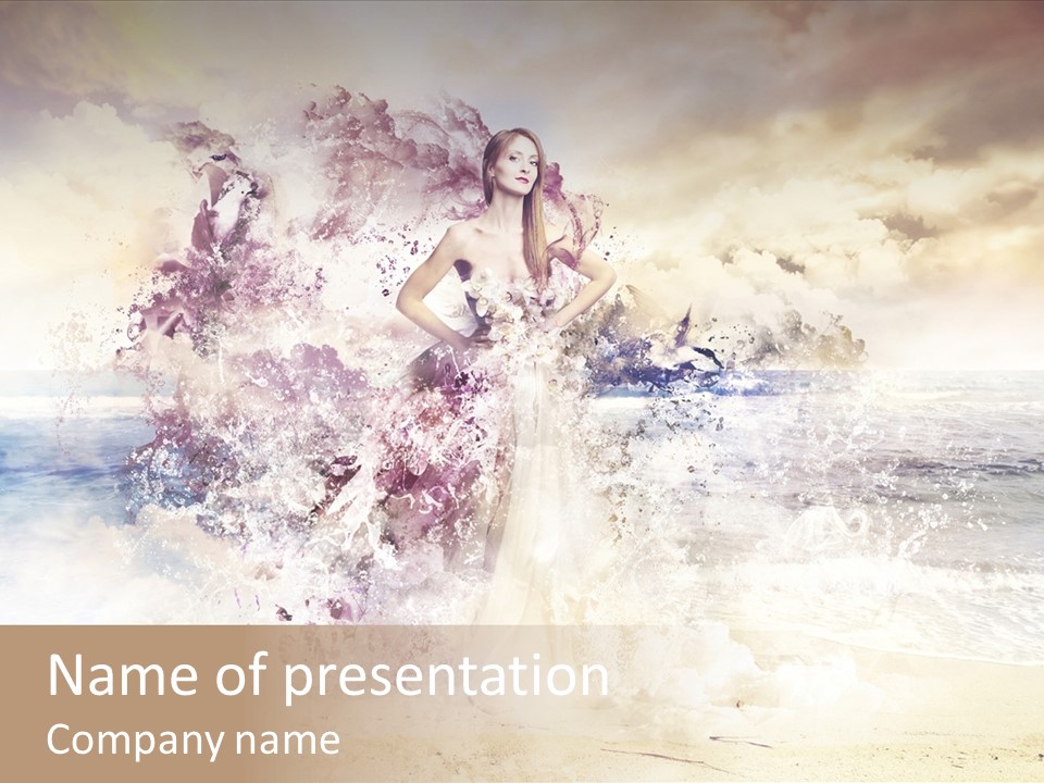 Sea Girl Flower PowerPoint Template