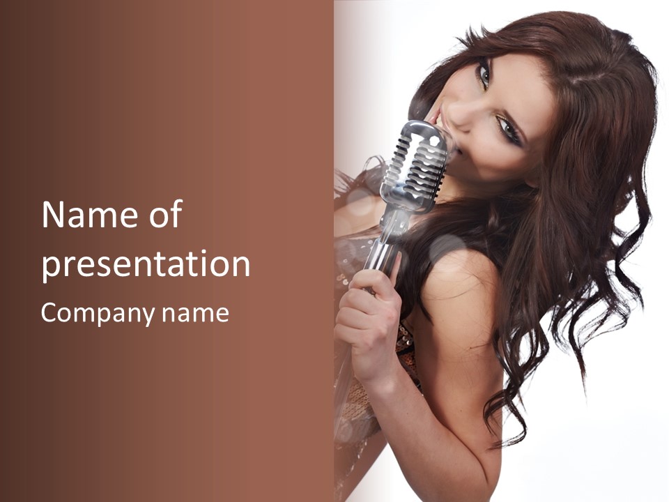 Mouth Karaoke Female PowerPoint Template